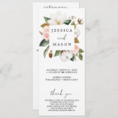 Magnolia Cotton Unplugged Zeremony Wedding Program Programm (Vorne/Hinten)