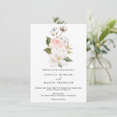 Magnolia Cotton Wedding Einladung (Stehend Vorderseite)