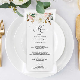 Magnolia Cotton Wedding Menu oder Brautparty Menu Einladung