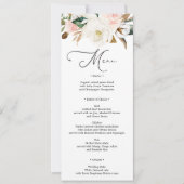 Magnolia Cotton Wedding Menu oder Brautparty Menu Einladung (Vorderseite)