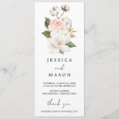 Magnolia Cotton Wedding Program Programm (Vorderseite)