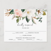 Magnolia Cotton Wedding RSVP Postcard Postkarte (Vorderseite)