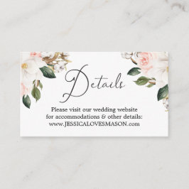 Magnolia Cotton Wedding Website Beilage Karte