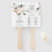 Magnolia Cotton Wedding Zeremony Program Fan Fächer (Vorne und Hinten)
