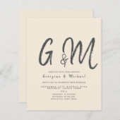 Magnolia Cream Modern Wedding Typografy (Vorne/Hinten)