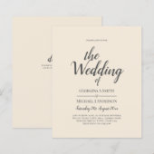 Magnolia Cream Modern Wedding Typografy (Vorne/Hinten)