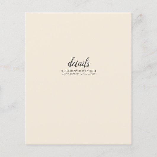 Magnolia Cream Modern Wedding Typografy (Rückseite)