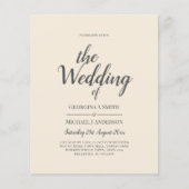Magnolia Cream Modern Wedding Typografy (Vorderseite)