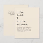 Magnolia Cream Modern Wedding Typografy (Vorne/Hinten)