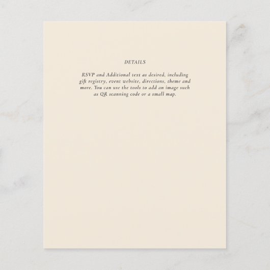 Magnolia Cream Modern Wedding Typografy (Rückseite)