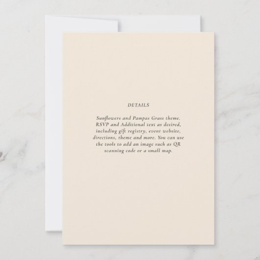 Magnolia Cream Modern Wedding Typografy (Rückseite)