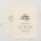 Magnolia Cream Modern Wedding Typografy (Vorne/Hinten)