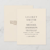 Magnolia Cream Modern Wedding Typografy (Vorne/Hinten)