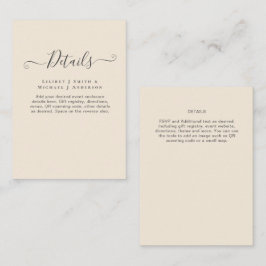 Magnolia Cream Modern Wedding Typografy Begleitkarte