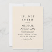 Magnolia Cream Modern Wedding Typografy Einladung (Vorderseite)
