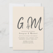 Magnolia Cream Modern Wedding Typografy Einladung (Vorderseite)