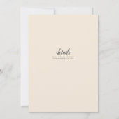 Magnolia Cream Modern Wedding Typografy Einladung (Rückseite)