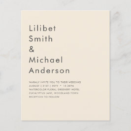 Magnolia Cream Modern Wedding Typografy Flyer