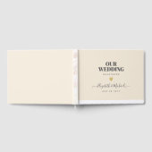 Magnolia Cream Modern Wedding Typografy Gästebuch (Voll)