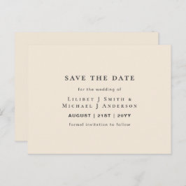 Magnolia Cream Modern Wedding Typografy Postkarte