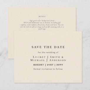 Magnolia Cream Modern Wedding Typografy Postkarte