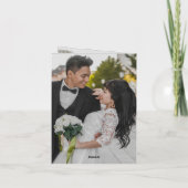 Magnolia Dark Romantic | Wedding Photo Thank You Dankeskarte (Rückseite)