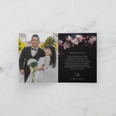 Magnolia Dark Romantic |  Wedding Photo Thank You Dankeskarte (Innenseite)
