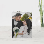 Magnolia Dark Romantic |  Wedding Photo Thank You Dankeskarte (Rückseite)