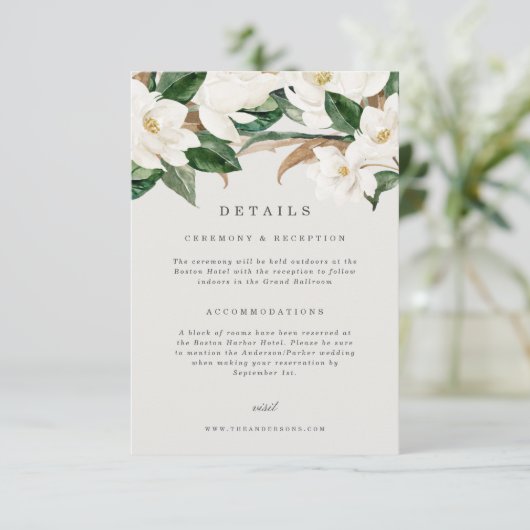 Magnolia Details Card Einladung (Stehend Vorderseite)