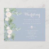 Magnolia Dusty Blue Blume Wedings Invites BUDGET (Vorderseite)