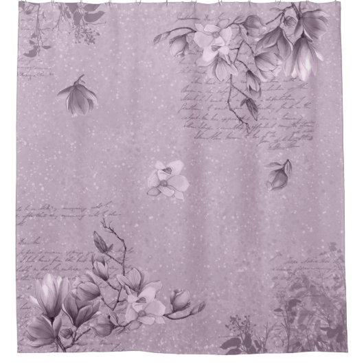 Magnolia & Ephemeria Elemente in der Färbung des F Duschvorhang (Vorderseite)
