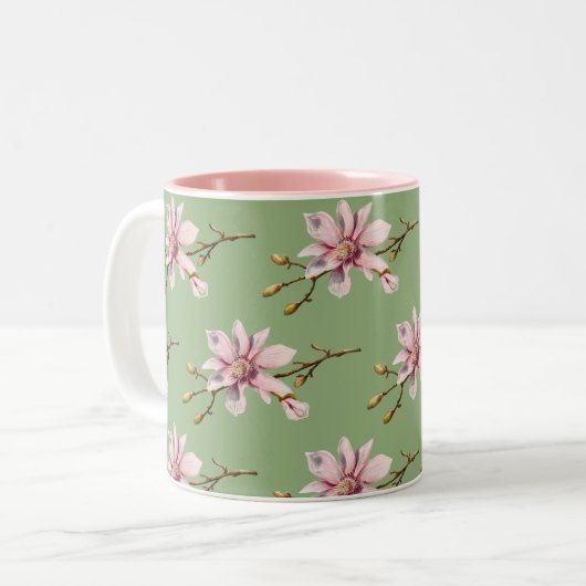 Magnolia-Erinnerungen Zweifarbige Tasse (Vorderseite Links)