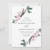 Magnolia & Eucalyptus | Floral Frame Wedding Einladung (Vorderseite)