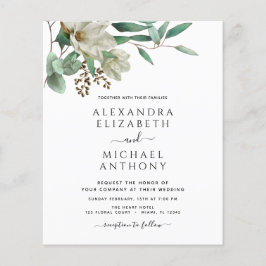 Magnolia Eucalyptus Foto Elegante Hochzeit Flyer
