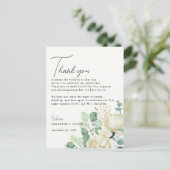 Magnolia Eucalyptus Vielen Dank Empfang Card Postkarte (Stehend Vorderseite)