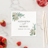 Magnolia Eucalyptus Watercolor Serviette (Beispiel)