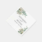 Magnolia Eucalyptus Watercolor Serviette (Ecke)
