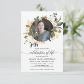 Magnolia-Feier mit Foto Einladung (Stehend Vorderseite)