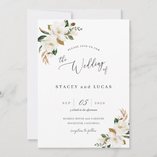 Magnolia Flora Einladung (Vorderseite)