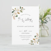 Magnolia Flora Einladung (Stehend Vorderseite)