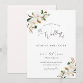 Magnolia Flora Einladung (Vorne/Hinten)