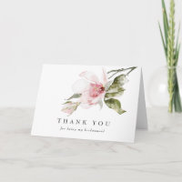 Magnolia Floral Bridesmaid Dankeschön Karte