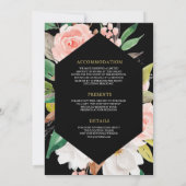 Magnolia Floral Gold Ampersand Black Wedding Einladung (Rückseite)