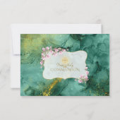 Magnolia Floral Malachite Gold Heilige Kommune Dankeskarte (Rückseite)