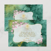 Magnolia Floral Malachite Gold Heilige Kommune Dankeskarte (Vorne/Hinten)