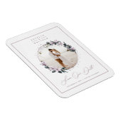 Magnolia Floral & Mauve Circle Foto Save The Date Magnet (Rechte Seite)