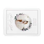 Magnolia Floral & Mauve Circle Foto Save The Date Magnet (Horizontal)