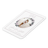 Magnolia Floral & Mauve Circle Foto Save The Date Magnet (Linke Seite)