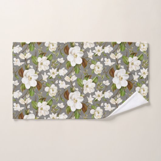 Magnolia Floral Monogram Badhandtuch Set (Handtuch)