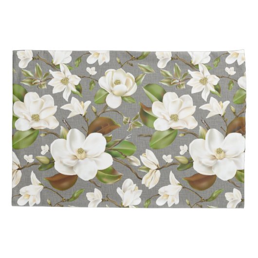 Magnolia Floral Monogram Kissenbezug (Rückseite)